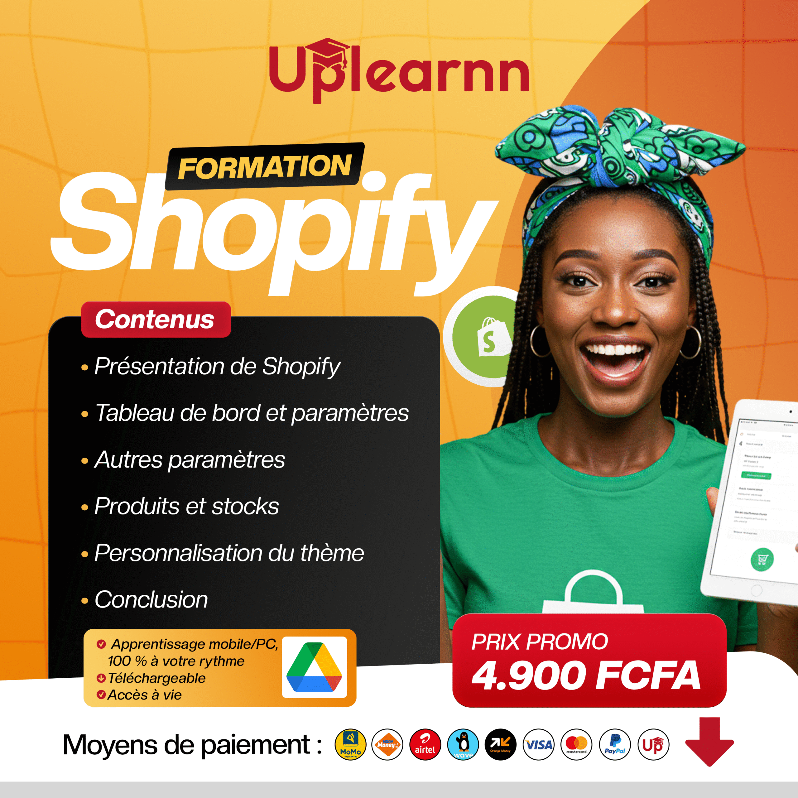Uplearnn flyer Formation Shopify